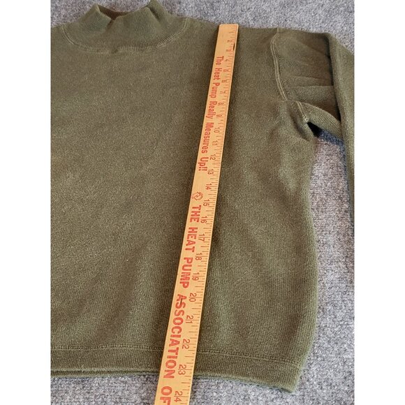 Eddie Bauer Sweater Women Sz L Green Mock Neck Tight Knit Winter Casual Workwear - Picture 8 of 11